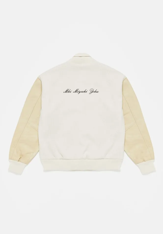 Shop MKI COLLEGE VARSITY JACKET Off White MKI MIYUKI ZOKU Outerwear