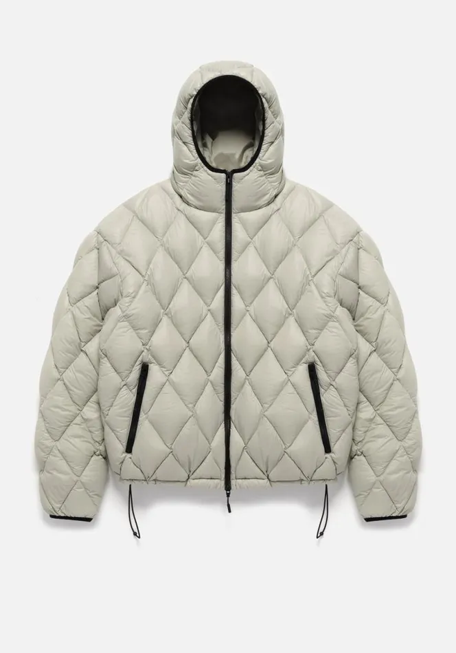 Shop MKI DIAMOND DOWN HOODED JACKET Light Green MKI MIYUKI ZOKU Outerwear