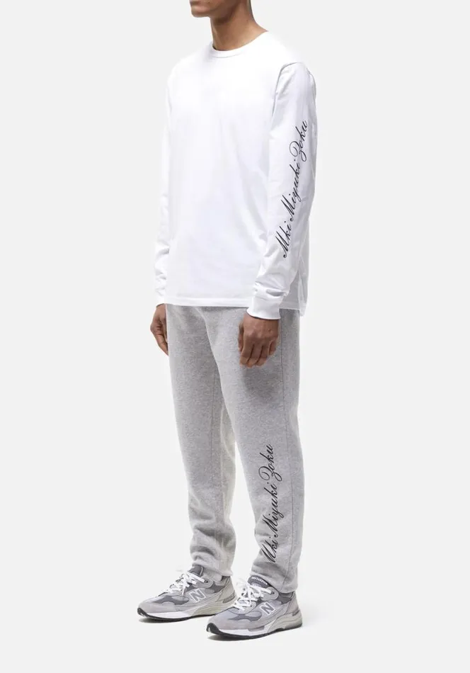 Shop MKI EMBASSY PRINT JOGGERS Grey MKI MIYUKI ZOKU Trousers