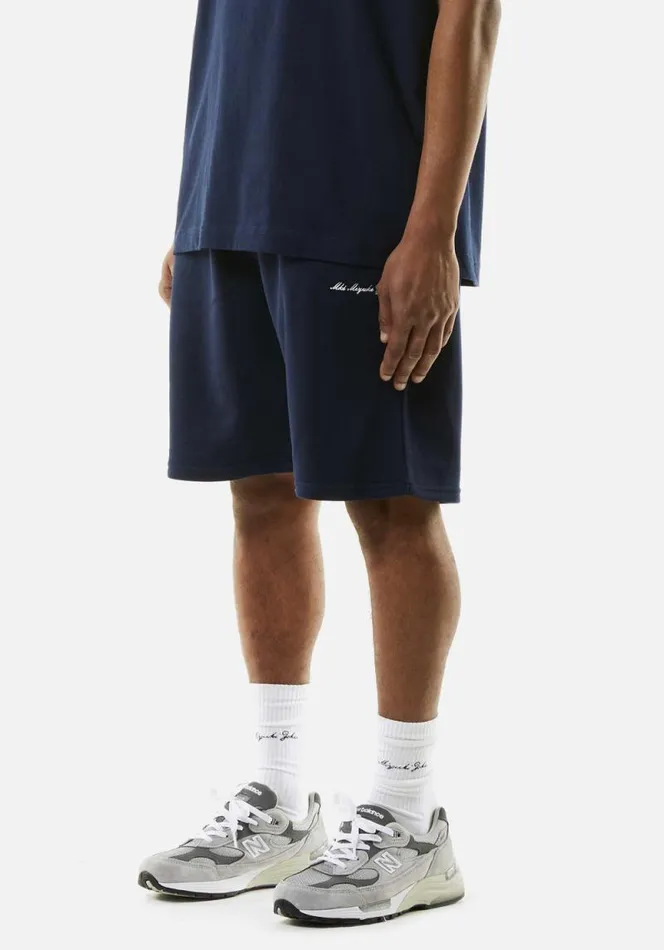 Shop MKI EMBROIDERED EMBASSY SHORTS Navy MKI MIYUKI ZOKU Shorts