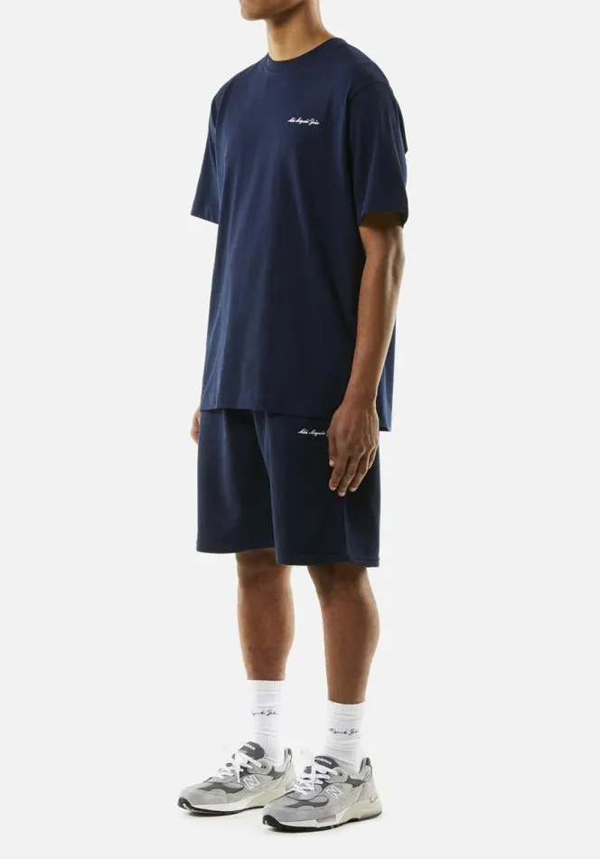 Shop MKI EMBROIDERED EMBASSY SHORTS Navy MKI MIYUKI ZOKU Shorts