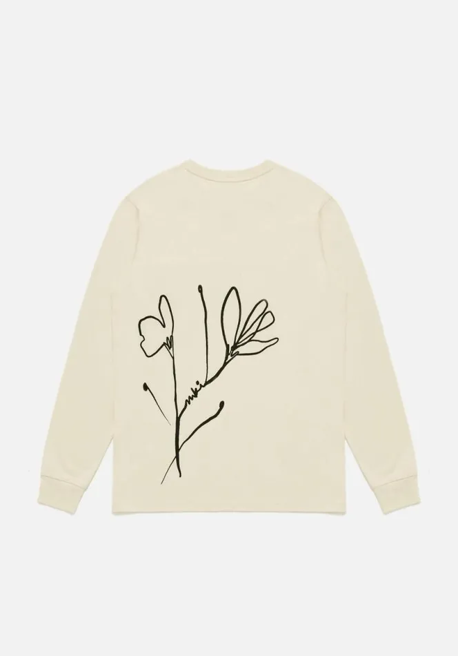 Shop MKI FLORAL LONGSLEEVE Ecru MKI MIYUKI ZOKU TShirts