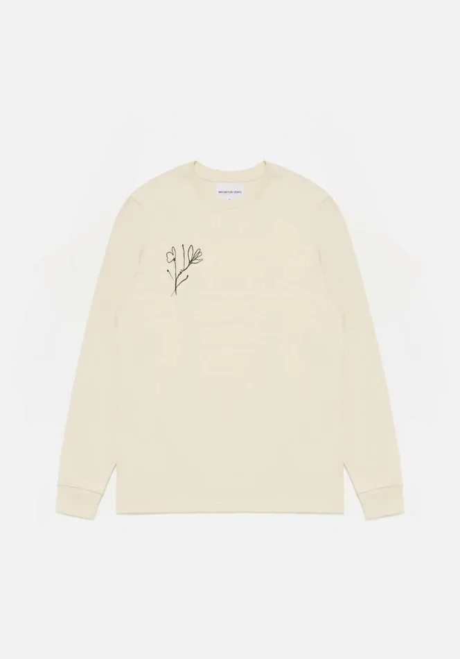 Shop MKI FLORAL LONGSLEEVE Ecru MKI MIYUKI ZOKU TShirts