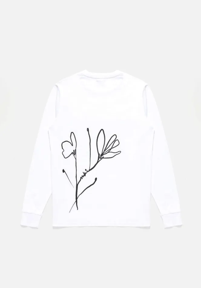 Shop MKI FLORAL LONGSLEEVE White MKI MIYUKI ZOKU TShirts