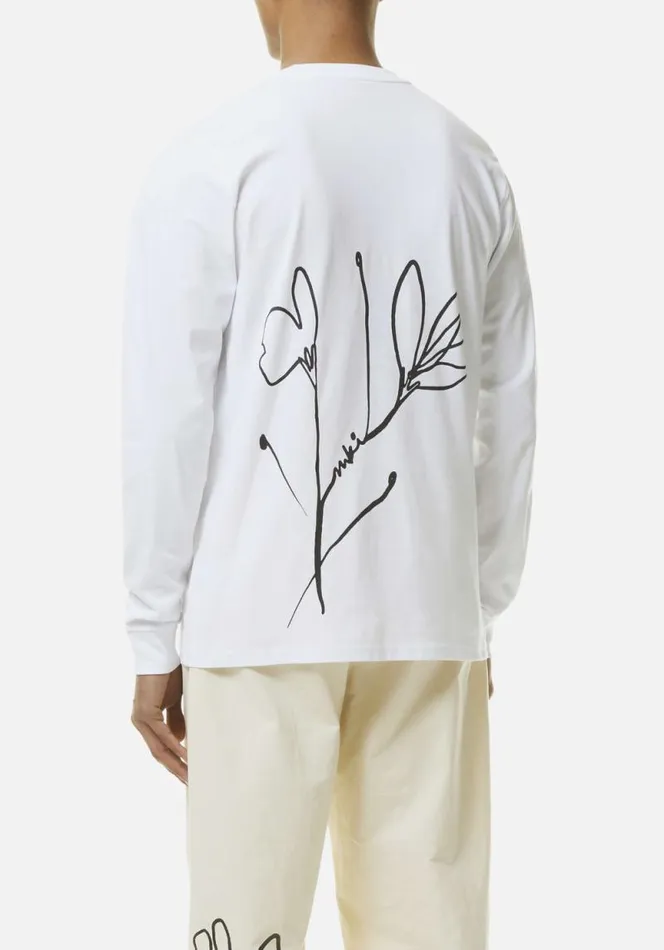 Shop MKI FLORAL LONGSLEEVE White MKI MIYUKI ZOKU TShirts