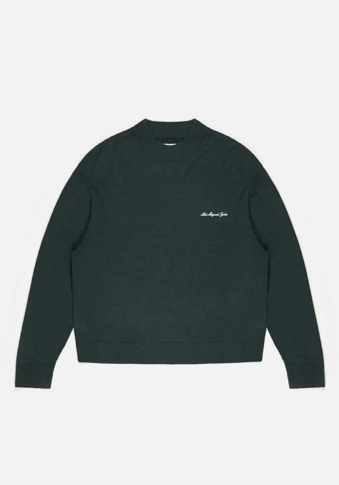 Shop MKI LIGHTWEIGHT MOHAIR KNIT CREWNECK Green MKI MIYUKI ZOKU Knitwear