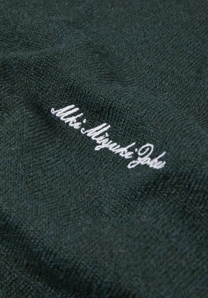 Shop MKI LIGHTWEIGHT MOHAIR KNIT CREWNECK Green MKI MIYUKI ZOKU Knitwear