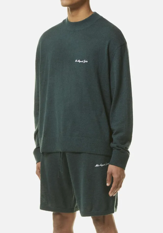 Shop MKI LIGHTWEIGHT MOHAIR KNIT CREWNECK Green MKI MIYUKI ZOKU Knitwear