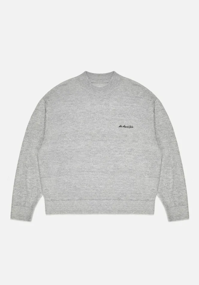 Shop MKI LIGHTWEIGHT MOHAIR KNIT CREWNECK Grey MKI MIYUKI ZOKU Knitwear
