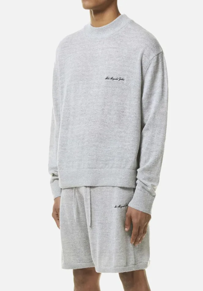 Shop MKI LIGHTWEIGHT MOHAIR KNIT CREWNECK Grey MKI MIYUKI ZOKU Knitwear