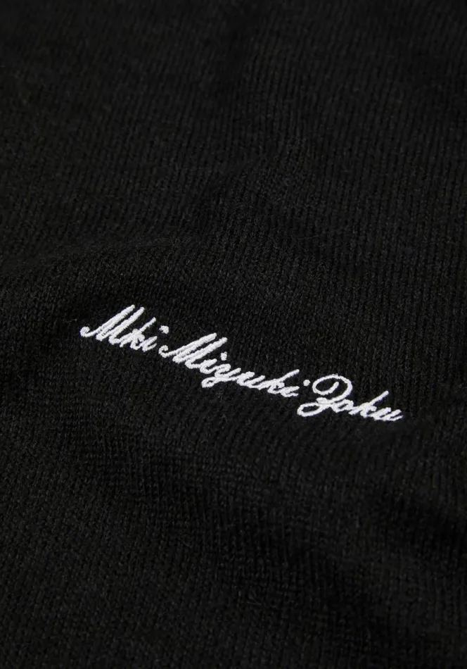 Shop MKI LIGHTWEIGHT MOHAIR KNIT POLO LONGSLEEVE Black MKI MIYUKI ZOKU Shirts