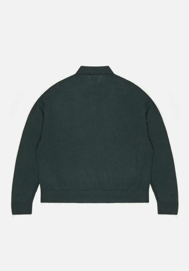 Shop MKI LIGHTWEIGHT MOHAIR KNIT POLO LONGSLEEVE Green MKI MIYUKI ZOKU Shirts