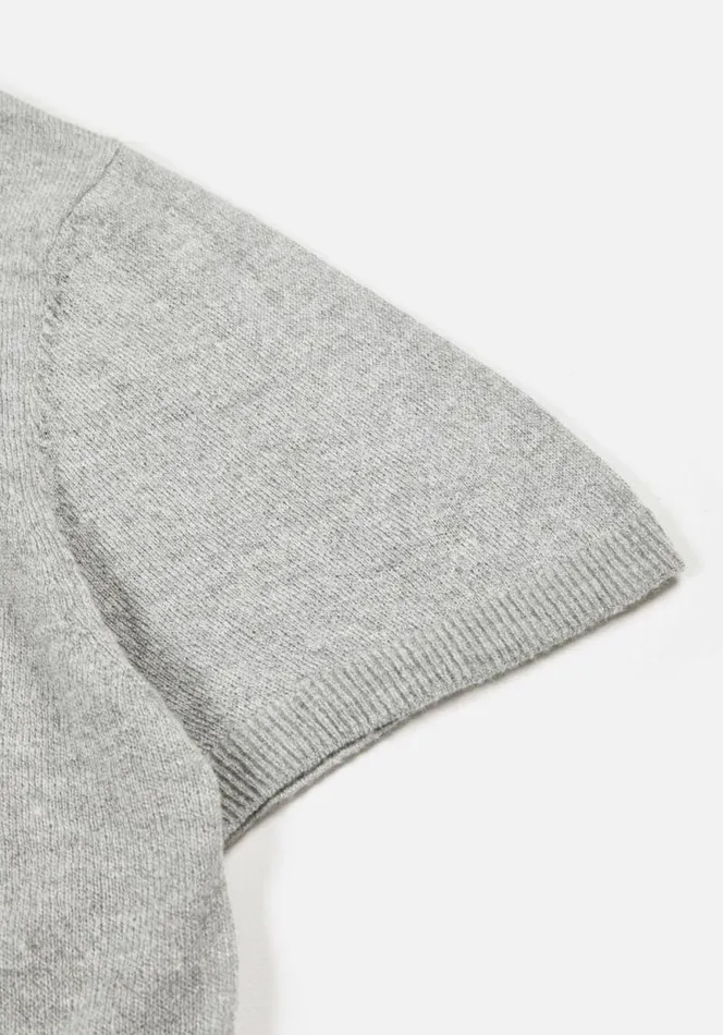 Shop MKI LIGHTWEIGHT MOHAIR KNIT POLO SHIRT Grey MKI MIYUKI ZOKU Shirts