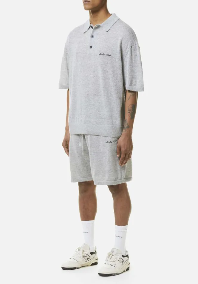Shop MKI LIGHTWEIGHT MOHAIR KNIT POLO SHIRT Grey MKI MIYUKI ZOKU Shirts