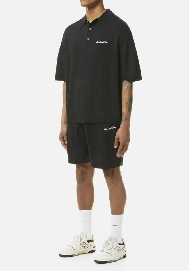Shop MKI LIGHTWEIGHT MOHAIR KNIT SHORTS Black MKI MIYUKI ZOKU Shorts