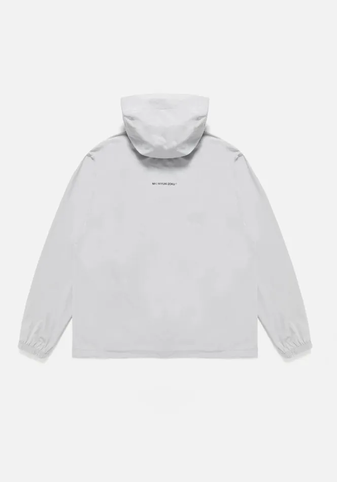 Shop MKI LIGHTWEIGHT SHELL HOODED JACKET Light Grey MKI MIYUKI ZOKU Outerwear