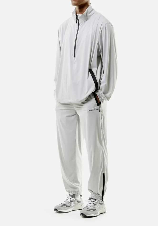 Shop MKI LIGHTWEIGHT SHELL QUARTER ZIP Light Grey MKI MIYUKI ZOKU Outerwear