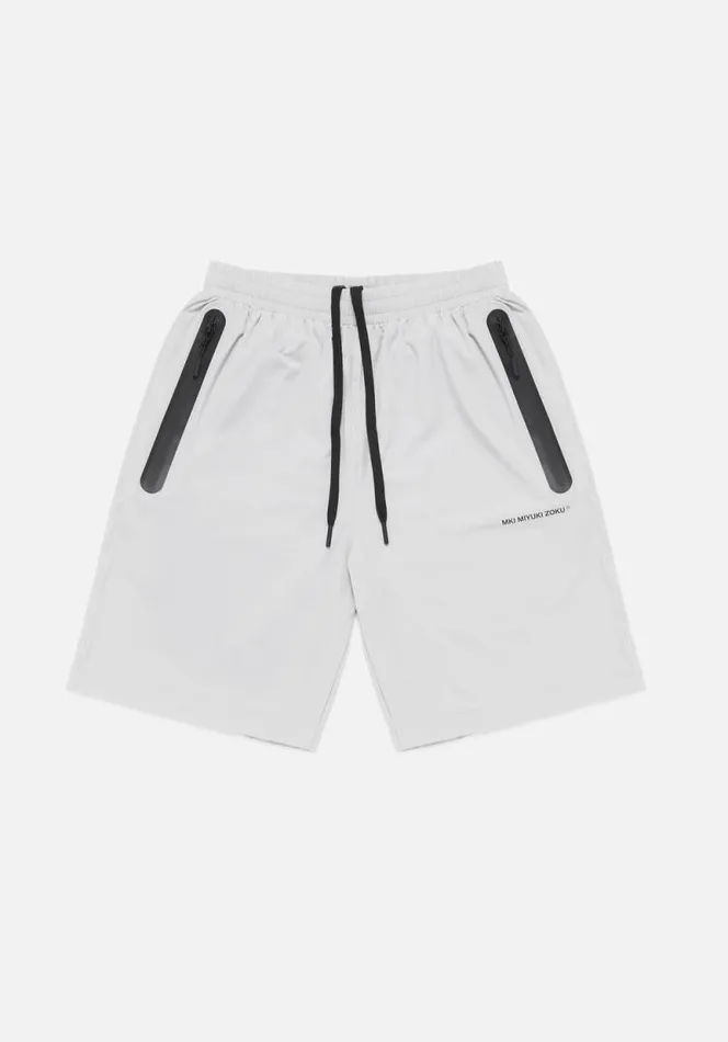 Shop MKI LIGHTWEIGHT SHELL TRACK SHORTS Light Grey MKI MIYUKI ZOKU Shorts