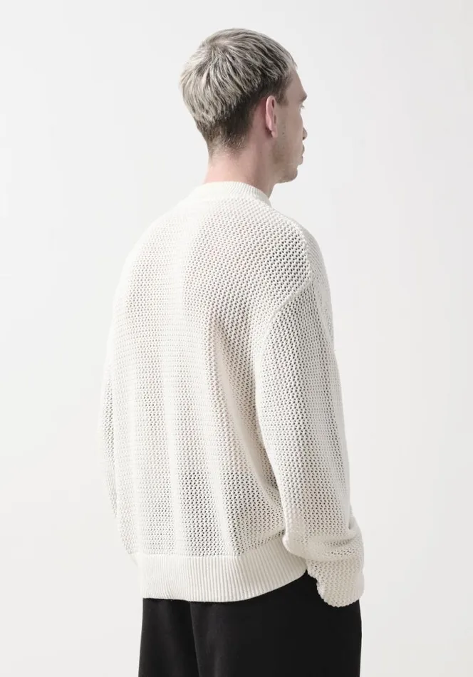 Shop MKI LOOSE GAUGE CREW Off White MKI MIYUKI ZOKU Knitwear Shop MKI LOOSE GAUGE CREW Off White MKI MIYUKI ZOKU Knitwear