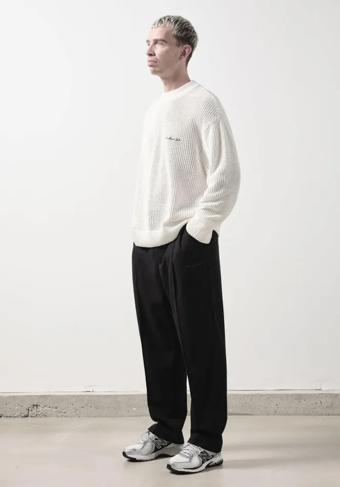 Shop MKI LOOSE GAUGE CREW Off White MKI MIYUKI ZOKU Knitwear Shop MKI LOOSE GAUGE CREW Off White MKI MIYUKI ZOKU Knitwear