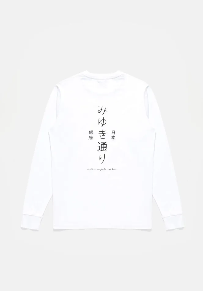 Shop MKI MIYUKI STREET LONGSLEEVE White MKI MIYUKI ZOKU TShirts