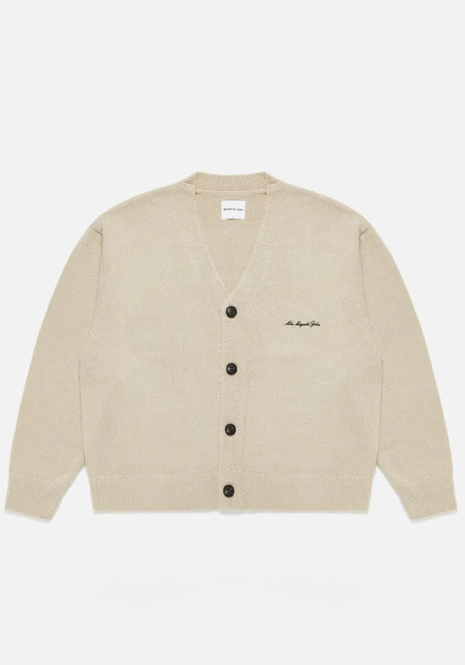 Shop MKI MOHAIR BLEND KNIT CARDIGAN Sand MKI MIYUKI ZOKU Knitwear