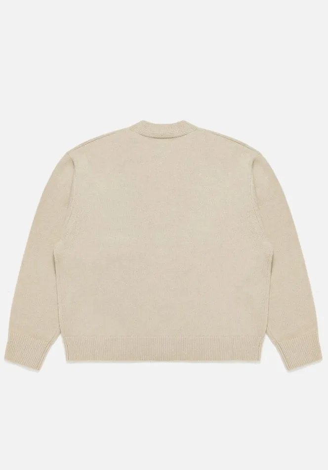 Shop MKI MOHAIR BLEND KNIT CARDIGAN Sand MKI MIYUKI ZOKU Knitwear