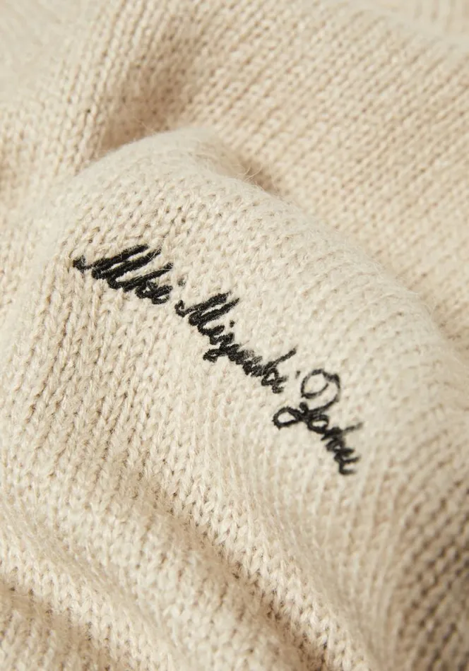 Shop MKI MOHAIR BLEND KNIT CARDIGAN Sand MKI MIYUKI ZOKU Knitwear
