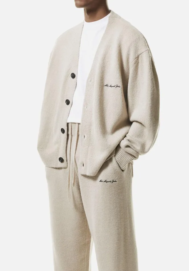 Shop MKI MOHAIR BLEND KNIT CARDIGAN Sand MKI MIYUKI ZOKU Knitwear