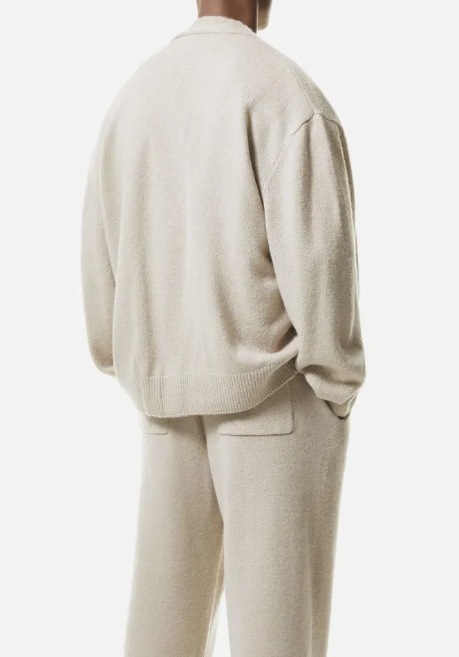 Shop MKI MOHAIR BLEND KNIT CARDIGAN Sand MKI MIYUKI ZOKU Knitwear