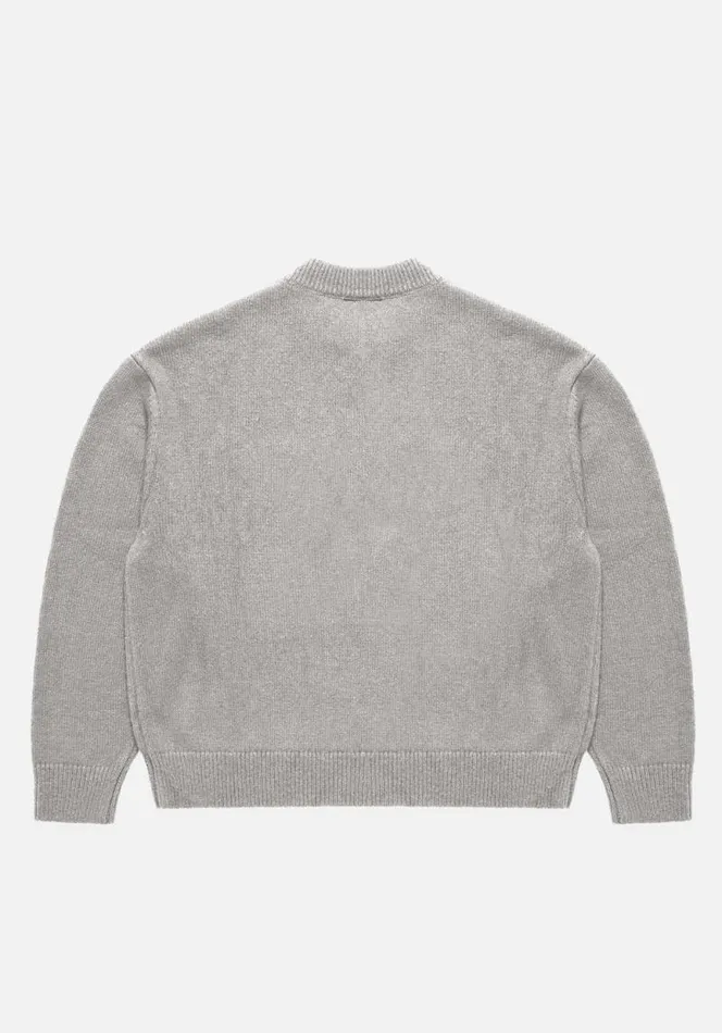 Shop MKI MOHAIR BLEND KNIT CREWNECK Grey MKI MIYUKI ZOKU Knitwear