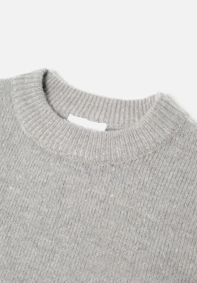 Shop MKI MOHAIR BLEND KNIT CREWNECK Grey MKI MIYUKI ZOKU Knitwear