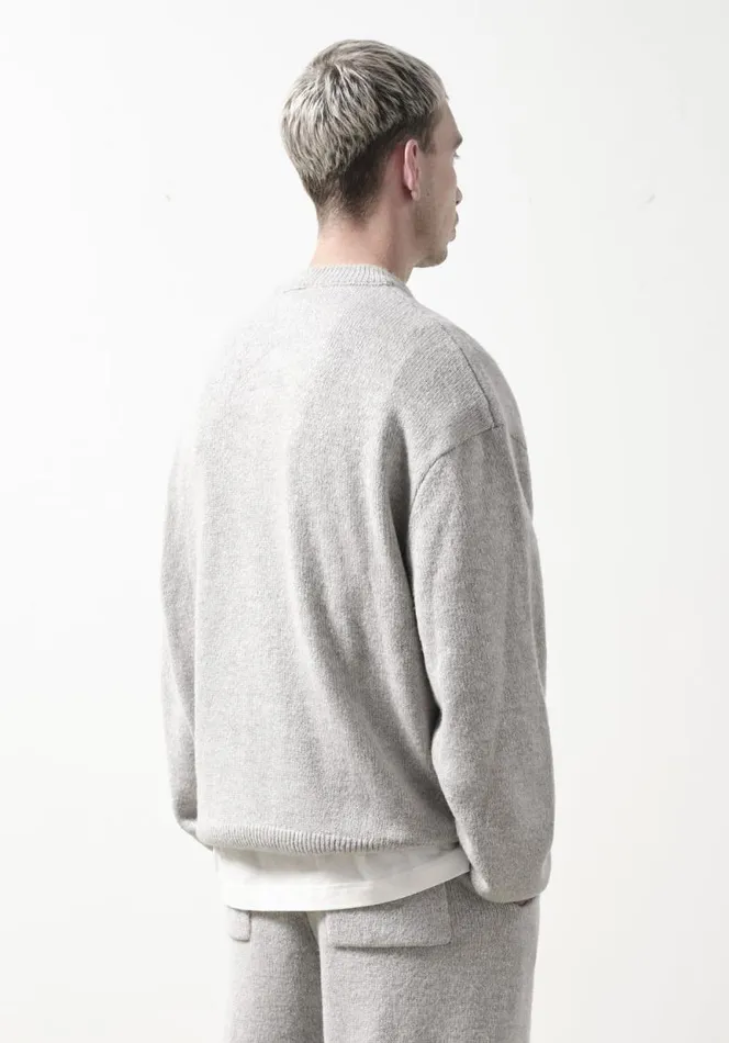 Shop MKI MOHAIR BLEND KNIT CREWNECK Grey MKI MIYUKI ZOKU Knitwear
