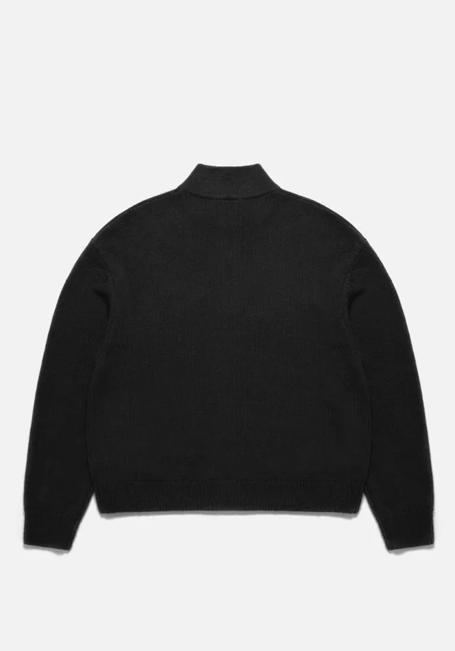 Shop MKI MOHAIR BLEND KNIT TRACK JACKET Black MKI MIYUKI ZOKU Knitwear