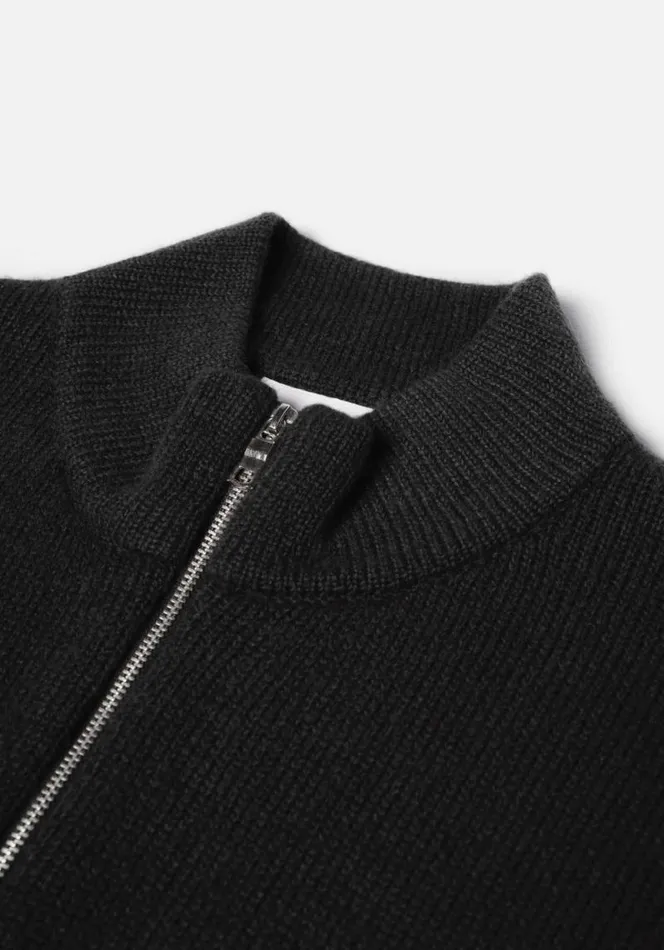 Shop MKI MOHAIR BLEND KNIT TRACK JACKET Black MKI MIYUKI ZOKU Knitwear
