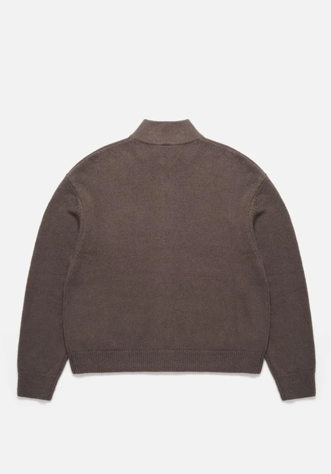 Shop MKI MOHAIR BLEND KNIT TRACK JACKET Brown MKI MIYUKI ZOKU Knitwear