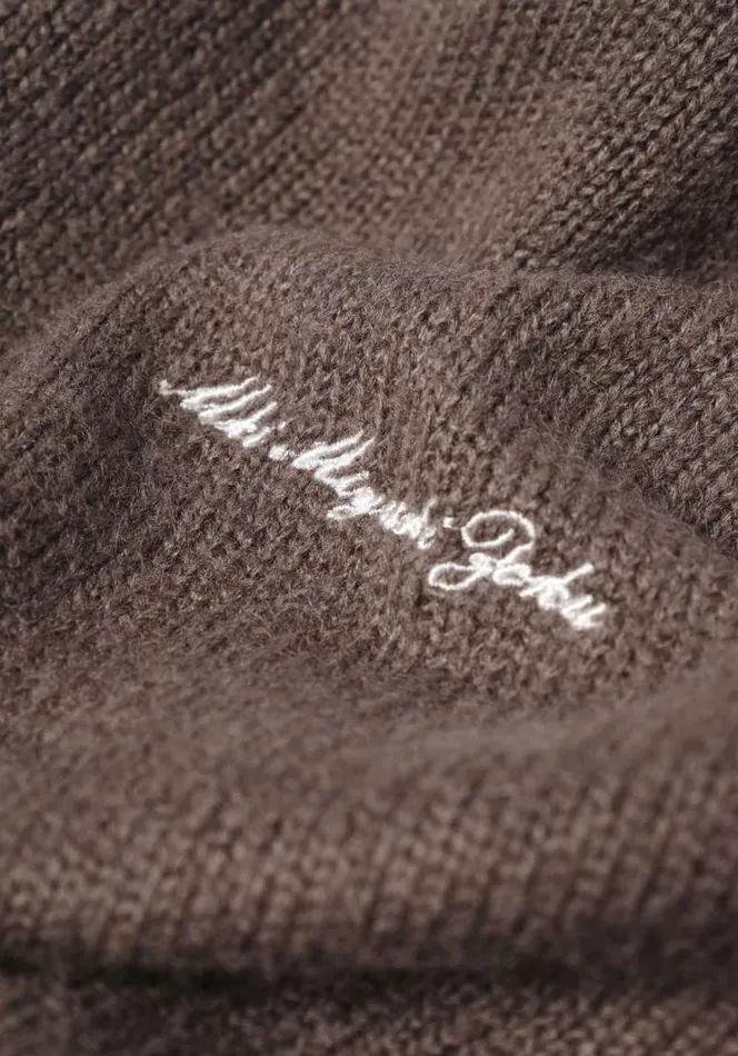 Shop MKI MOHAIR BLEND KNIT TRACK JACKET Brown MKI MIYUKI ZOKU Knitwear