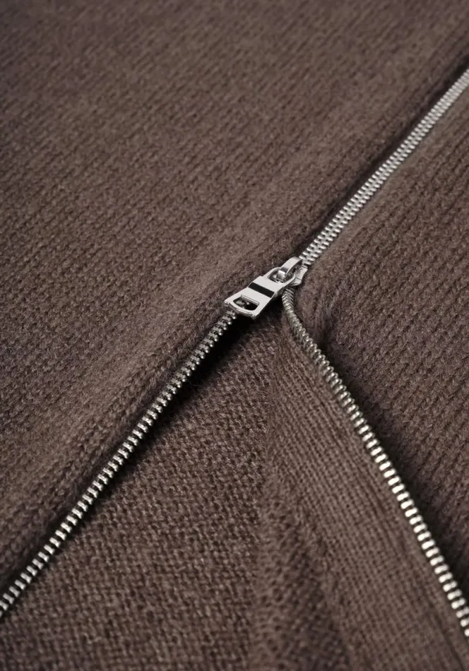 Shop MKI MOHAIR BLEND KNIT TRACK JACKET Brown MKI MIYUKI ZOKU Knitwear