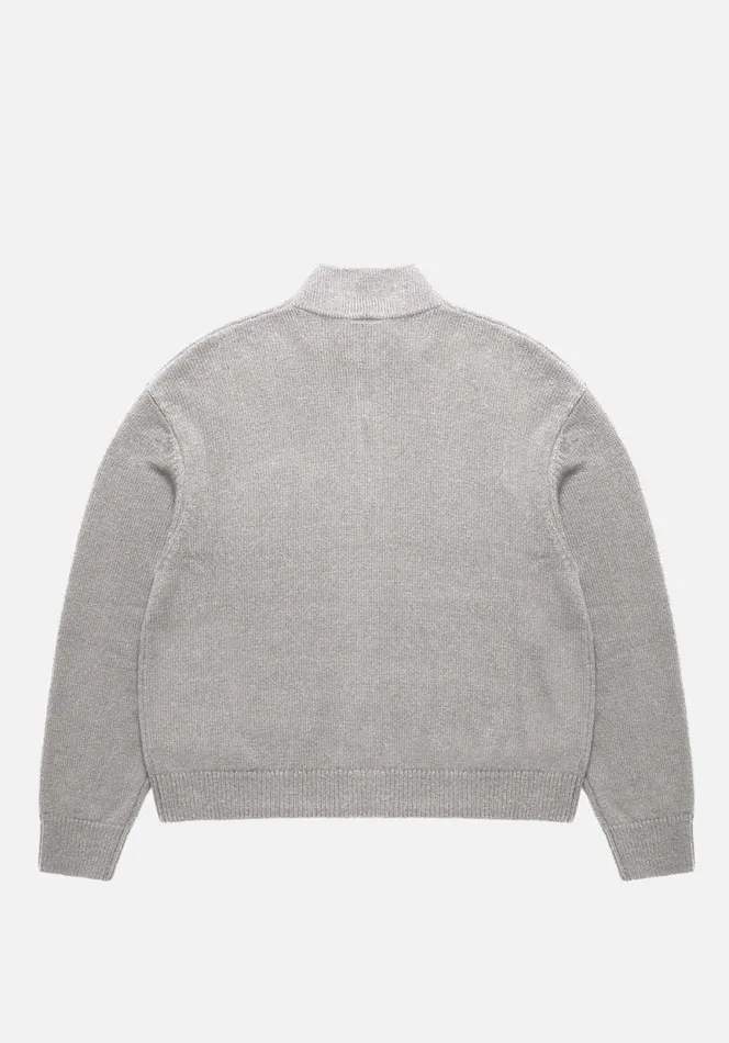 Shop MKI MOHAIR BLEND KNIT TRACK JACKET Grey MKI MIYUKI ZOKU Knitwear