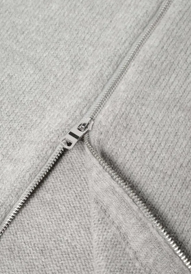 Shop MKI MOHAIR BLEND KNIT TRACK JACKET Grey MKI MIYUKI ZOKU Knitwear