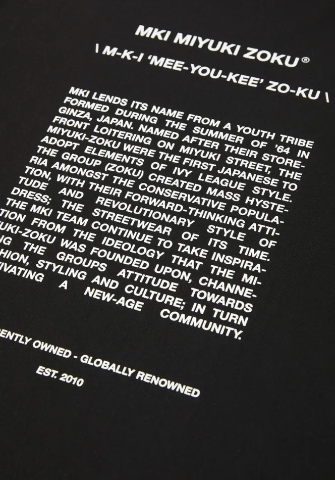 Shop MKI PHONETIC LONGSLEEVE Black MKI MIYUKI ZOKU TShirts