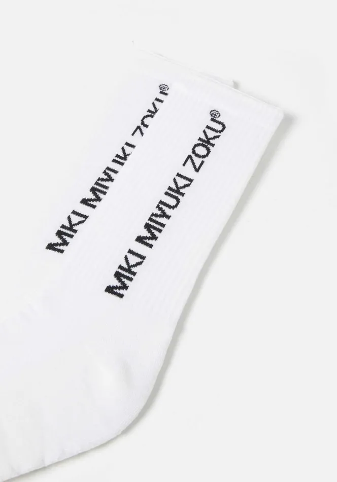 Shop MKI REGISTERED LARGE LOGO SOCKS White MKI MIYUKI ZOKU Socks