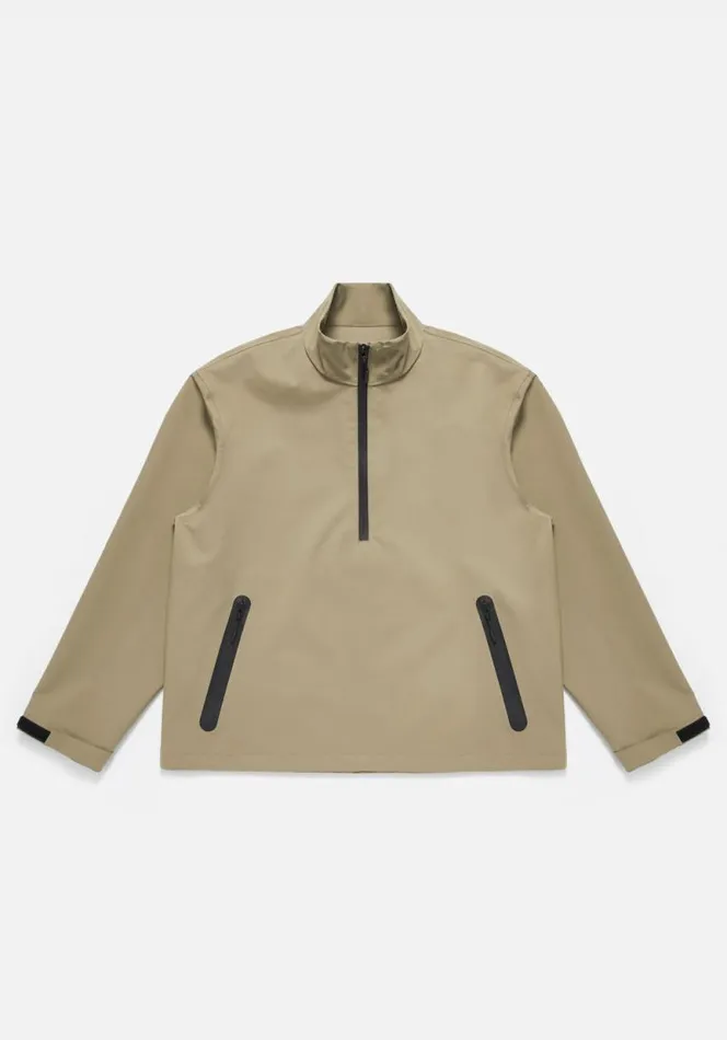 Shop MKI SHELL QUARTER ZIP Khaki MKI MIYUKI ZOKU Outerwear