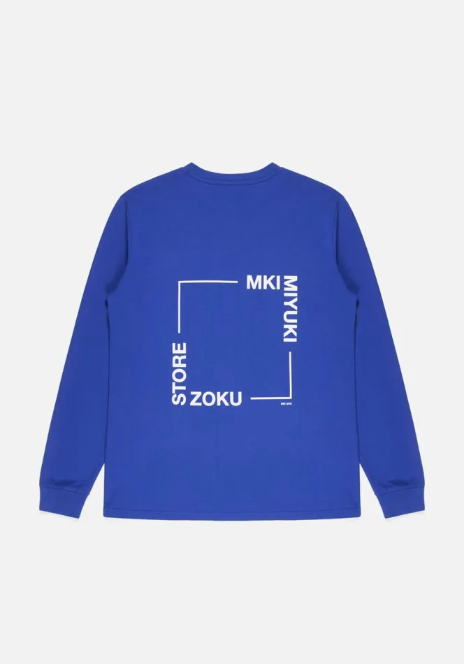 Shop MKI SQUARE LONGSLEEVE Royal Blue MKI MIYUKI ZOKU TShirts