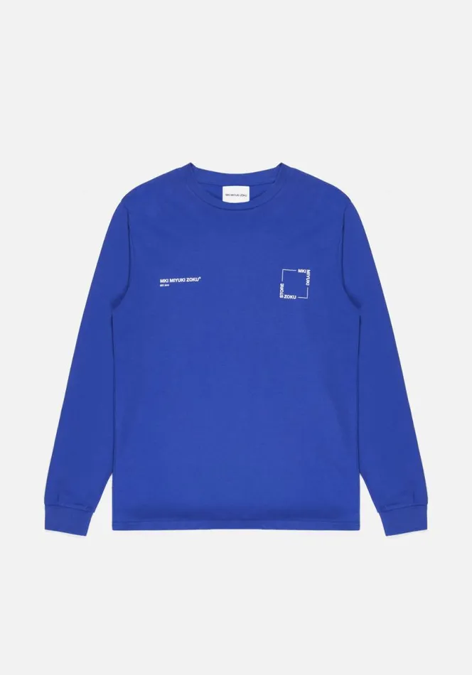 Shop MKI SQUARE LONGSLEEVE Royal Blue MKI MIYUKI ZOKU TShirts