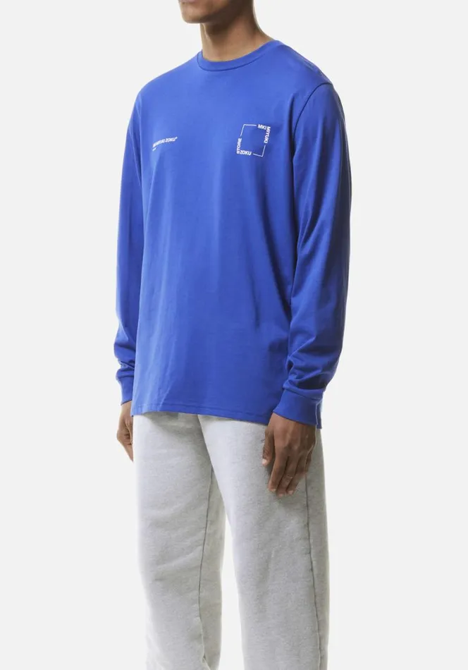 Shop MKI SQUARE LONGSLEEVE Royal Blue MKI MIYUKI ZOKU TShirts