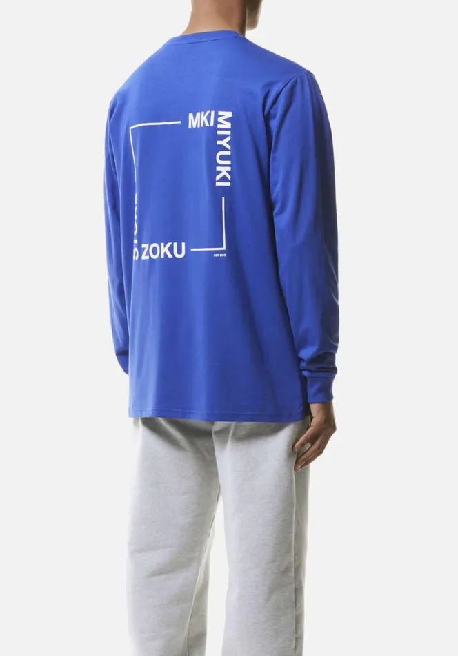 Shop MKI SQUARE LONGSLEEVE Royal Blue MKI MIYUKI ZOKU TShirts