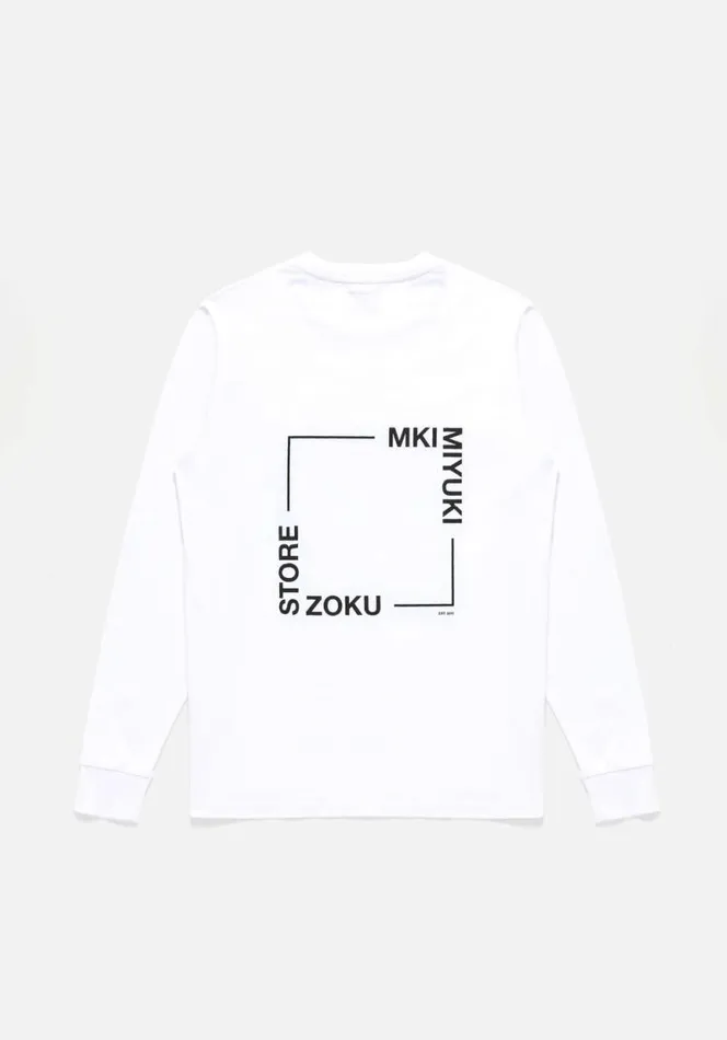 Shop MKI SQUARE LONGSLEEVE White MKI MIYUKI ZOKU TShirts