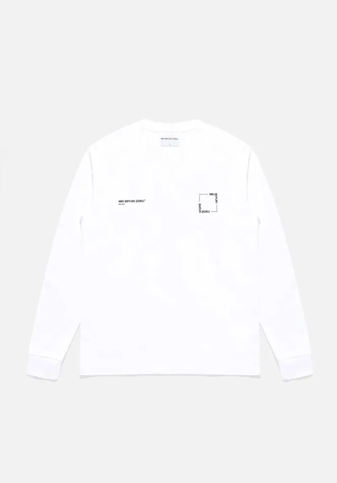 Shop MKI SQUARE LONGSLEEVE White MKI MIYUKI ZOKU TShirts