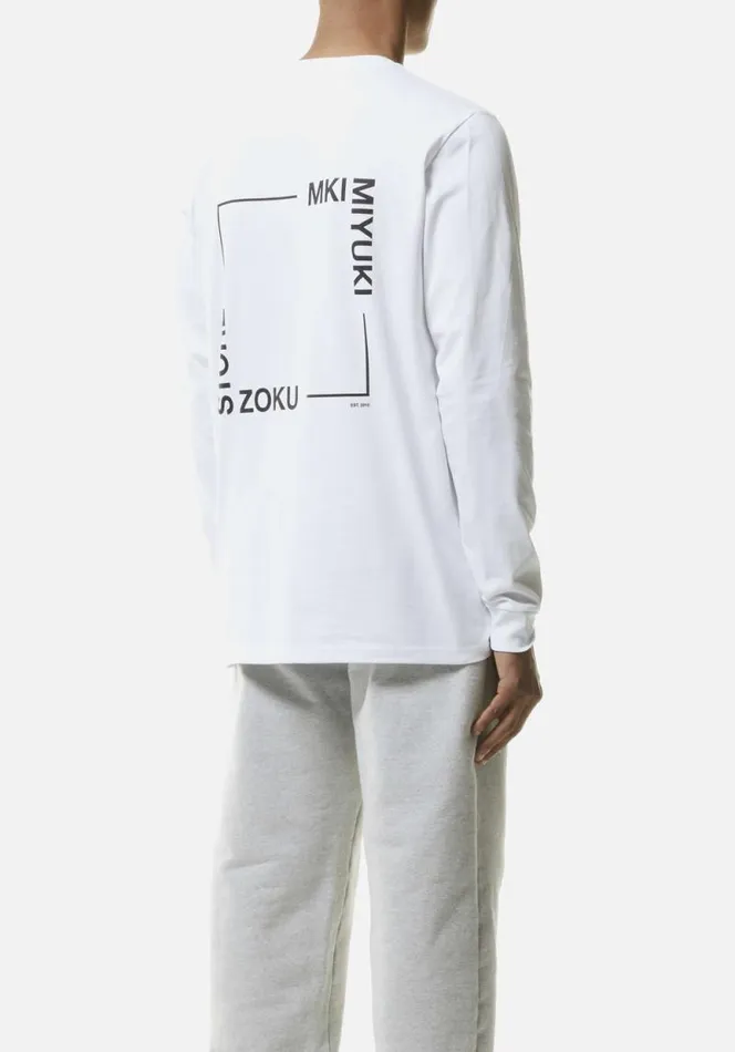 Shop MKI SQUARE LONGSLEEVE White MKI MIYUKI ZOKU TShirts